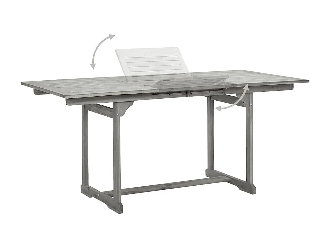 Mesa de comedor de jardín (120-170)x80x75 cm Madera maciza de acacia