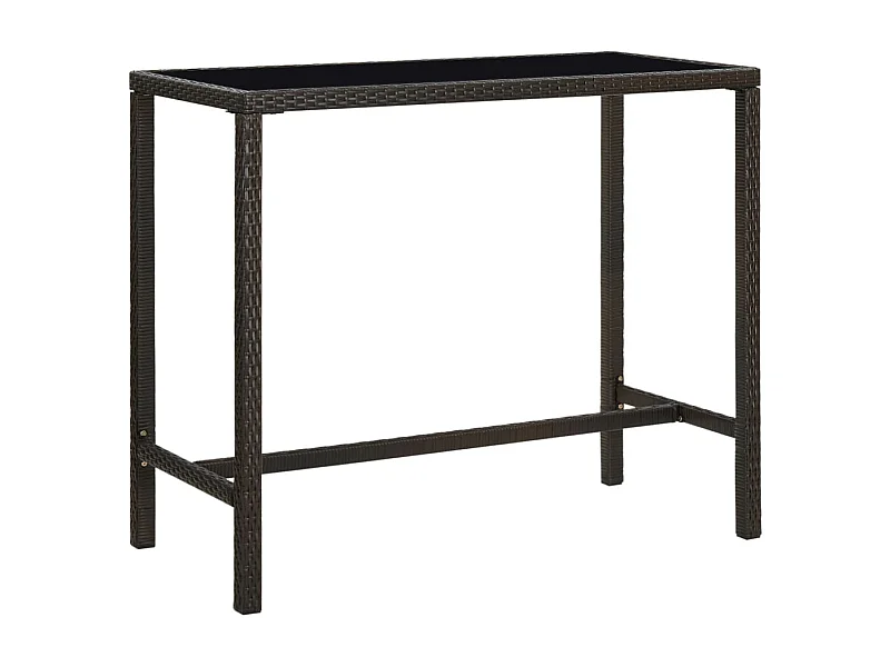 Tuinbartafel Bruin 130x60x110cm Hars riet glas