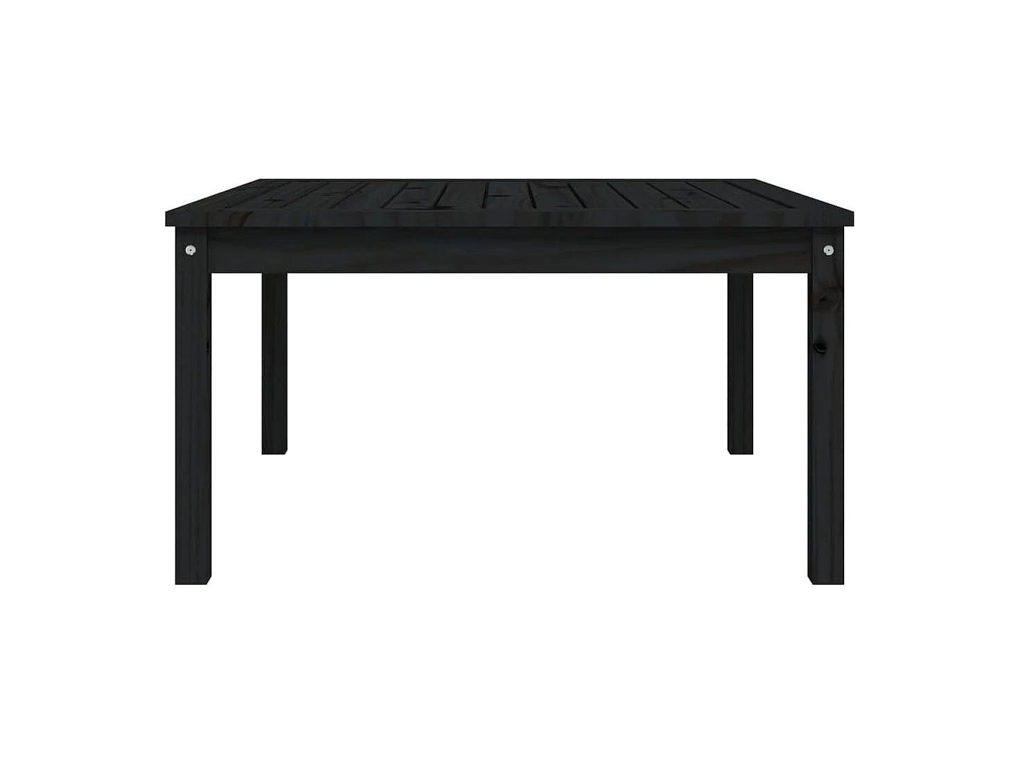 Tavolo da giardino nero 82,5x82,5x45 cm in legno massello di pino