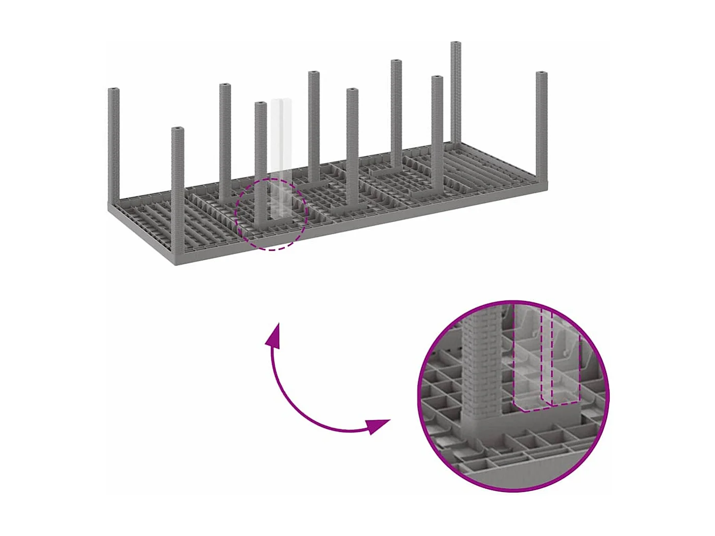 Table de Jardin Gris clair 250 x 100 x 73 cm polyrotin