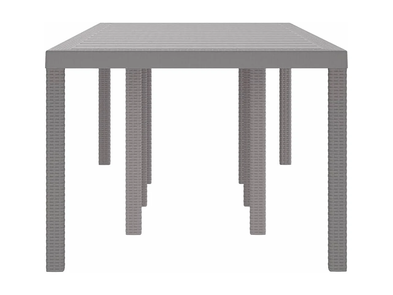 Mesa de jardín gris claro 250 x 100 x 73 cm polirratán