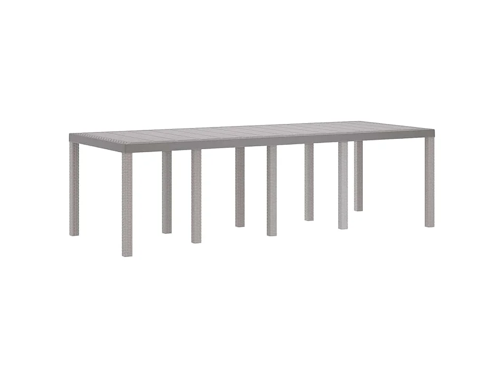 Lichtgrijze tuintafel 250 x 100 x 73 cm polyrotan