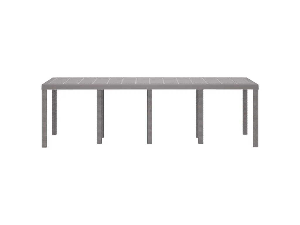 Lichtgrijze tuintafel 250 x 100 x 73 cm polyrotan