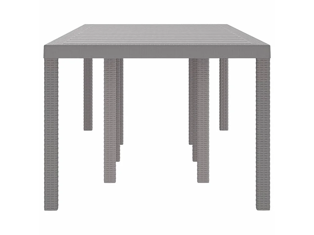 Lichtgrijze tuintafel 250 x 100 x 73 cm polyrotan