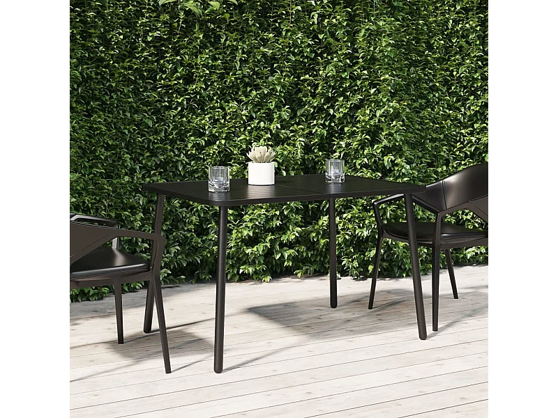Tavolo da giardino antracite 110x80x71 cm in acciaio