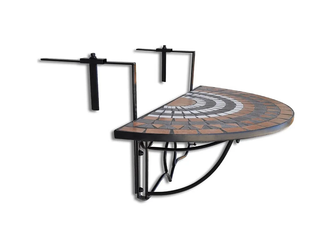 Hangende balkontafel Terracotta en wit Mozaïek