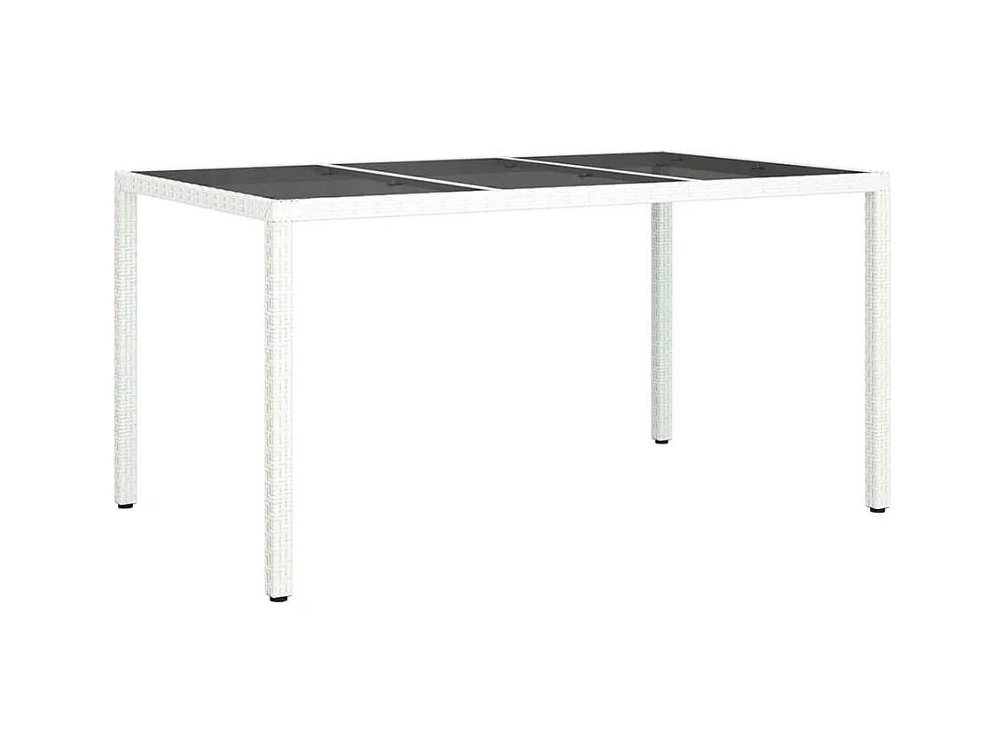 Table de jardin pour repas Blanc 150 x 90 x 75 cm Poly rotin