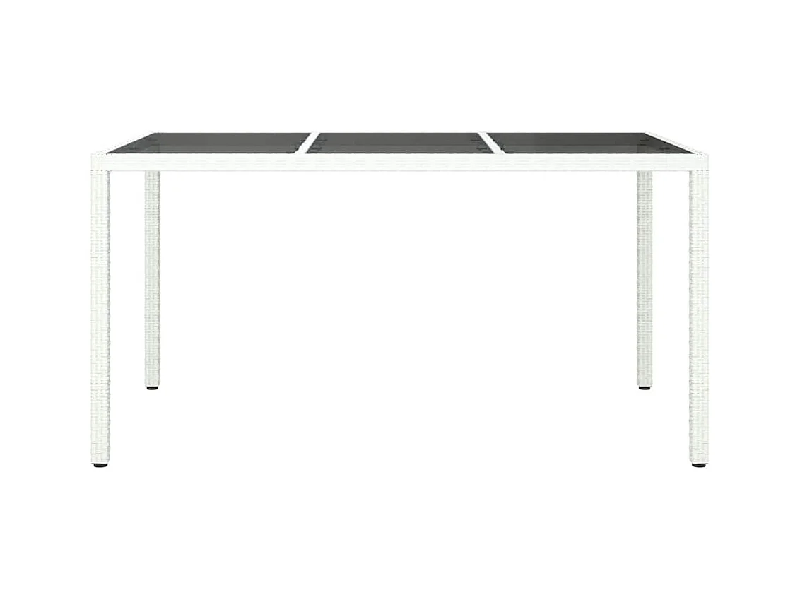 Table de jardin pour repas Blanc 150 x 90 x 75 cm Poly rotin