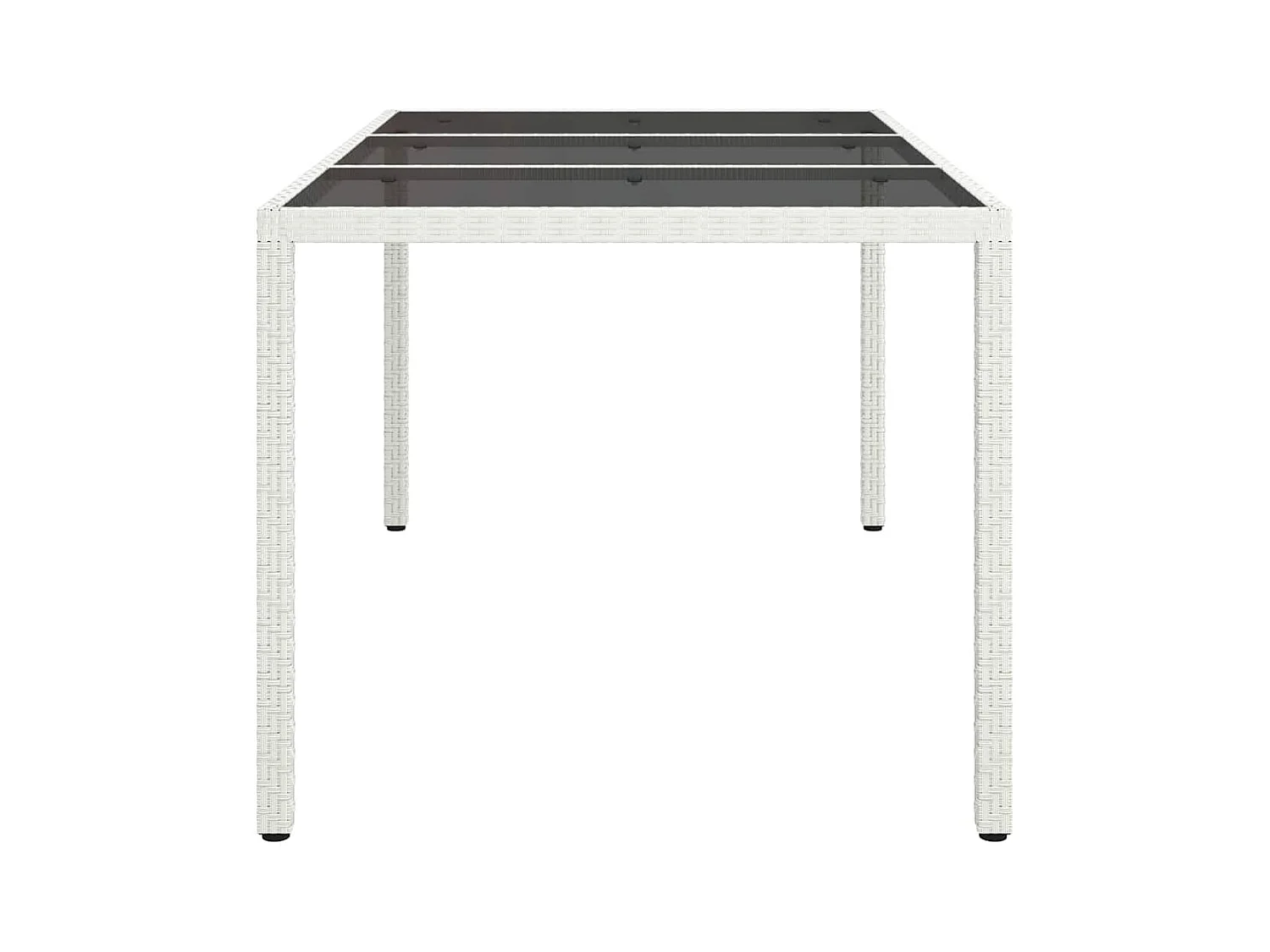 Table de jardin pour repas Blanc 150 x 90 x 75 cm Poly rotin