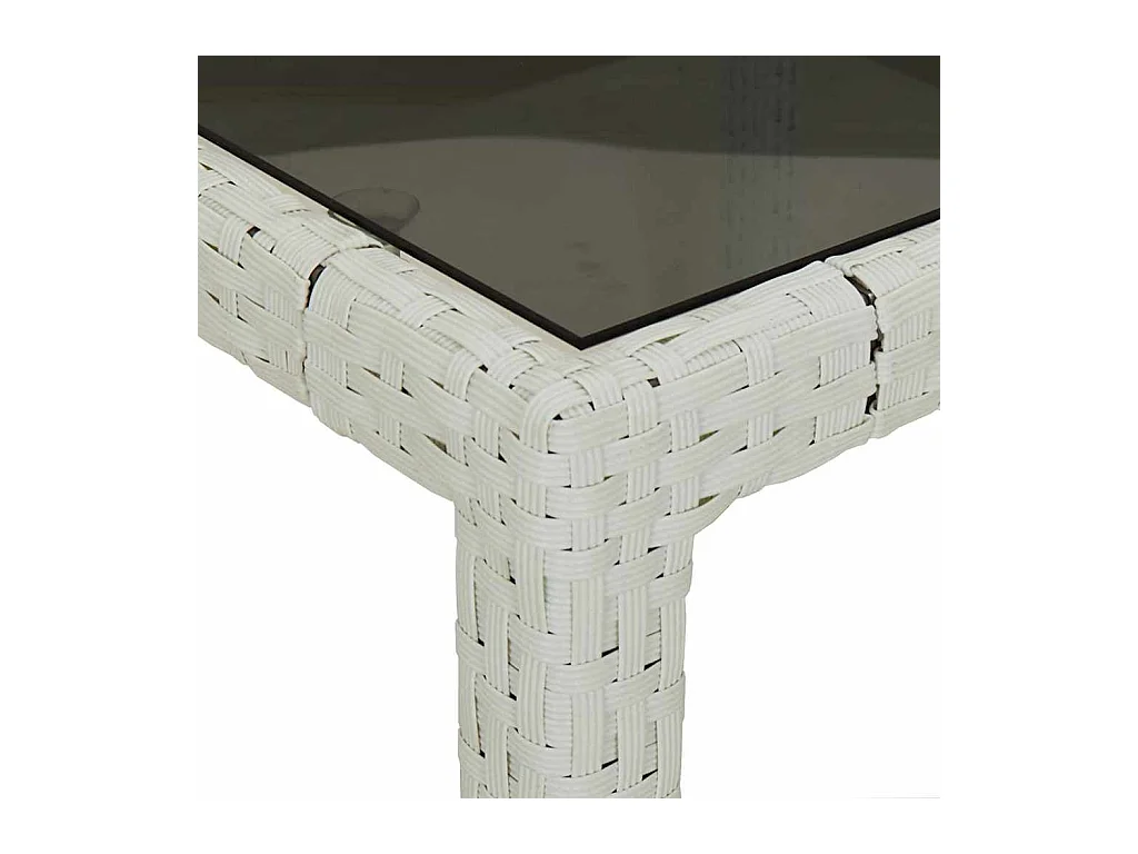 Table de jardin pour repas Blanc 150 x 90 x 75 cm Poly rotin