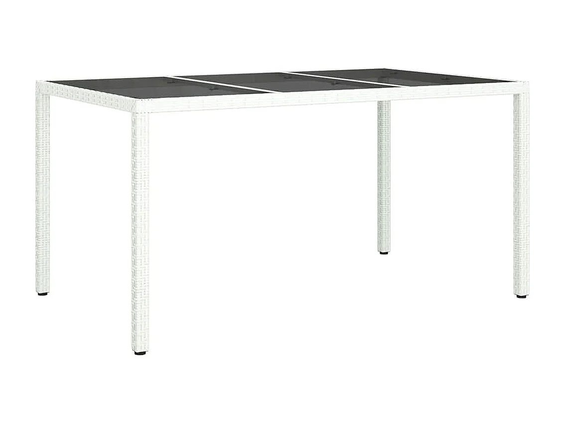 Table de jardin pour repas Blanc 150 x 90 x 75 cm Poly rotin