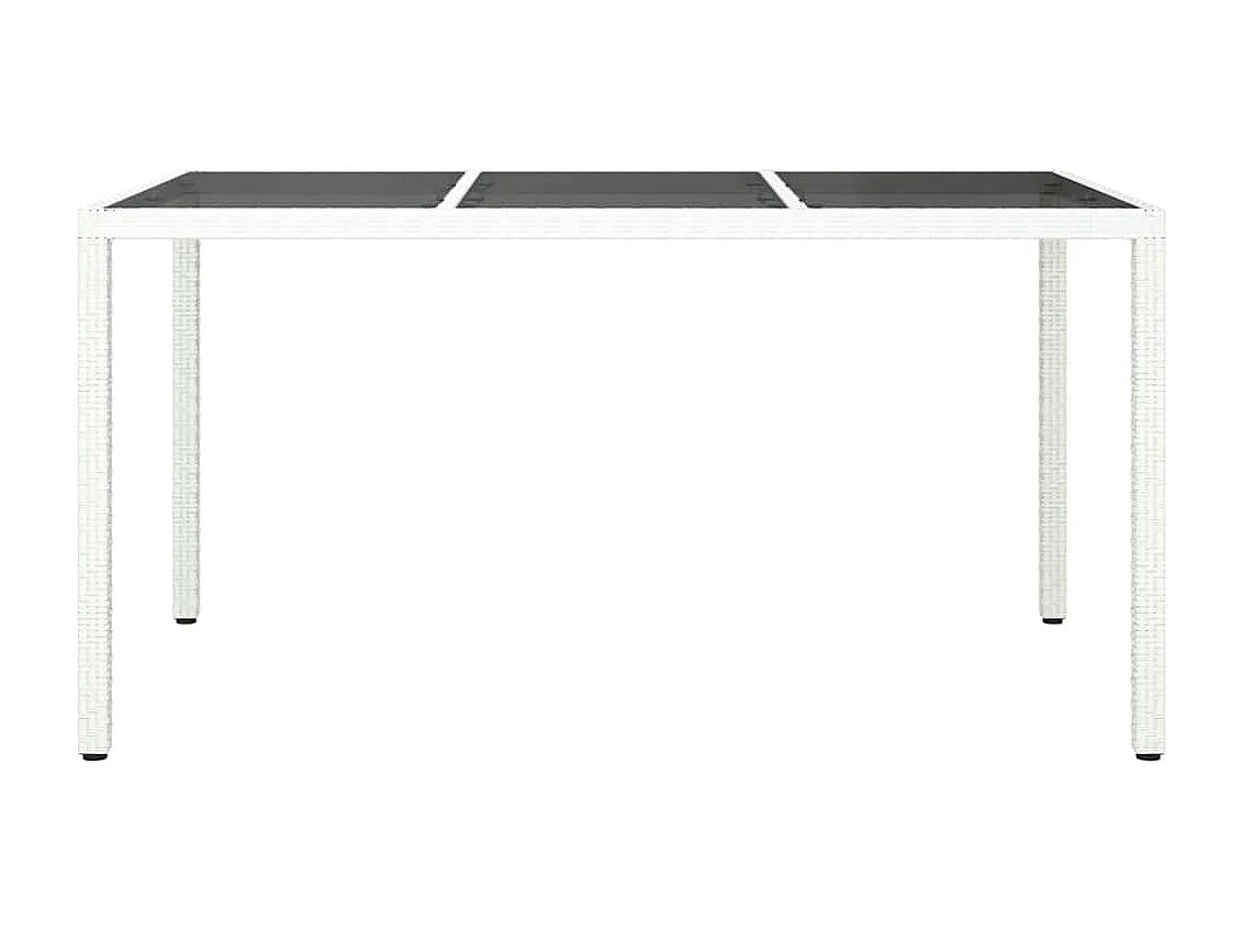 Table de jardin pour repas Blanc 150 x 90 x 75 cm Poly rotin