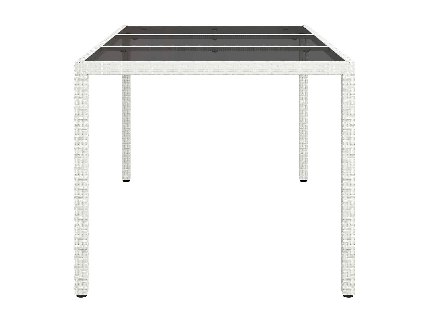 Table de jardin pour repas Blanc 150 x 90 x 75 cm Poly rotin