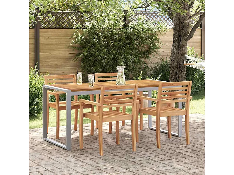 Table de jardin pour repas Gris 180 x 90 x 75 cm
