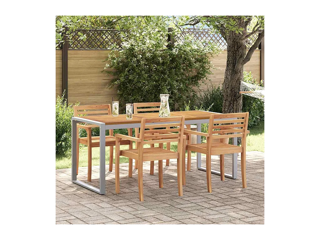 Table de jardin pour repas Gris 180 x 90 x 75 cm