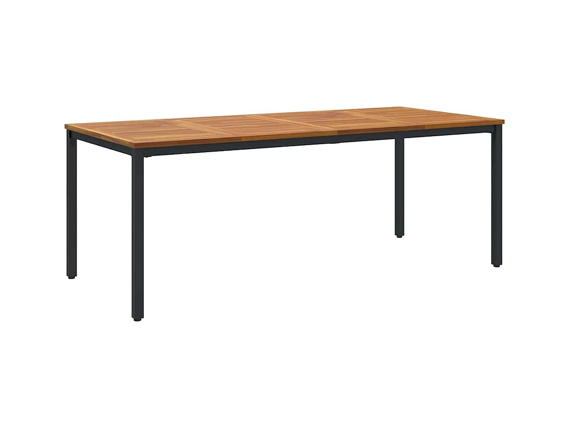 Tables de jardin Naturel et noir 200 x 90 x 75 cm