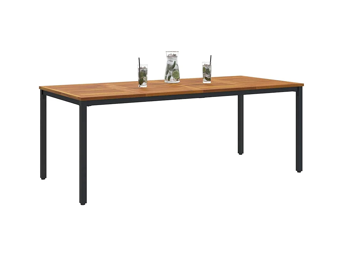 Tables de jardin Naturel et noir 200 x 90 x 75 cm