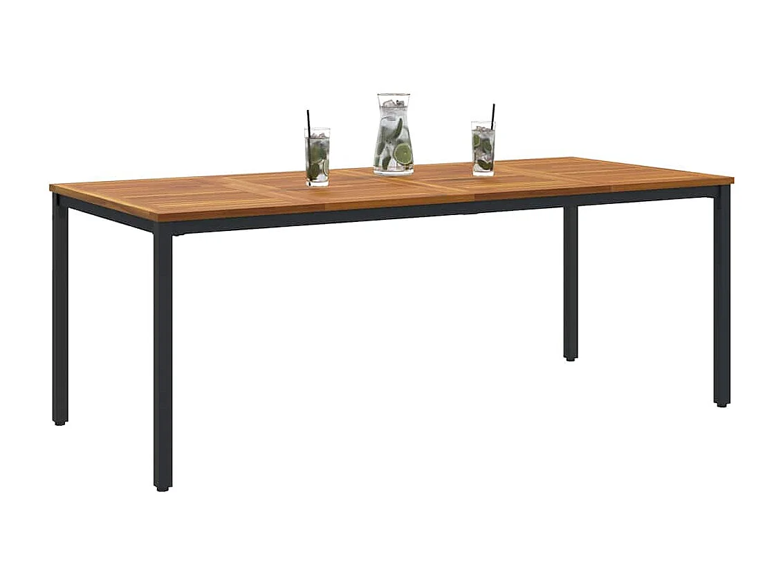 Tables de jardin Naturel et noir 200 x 90 x 75 cm