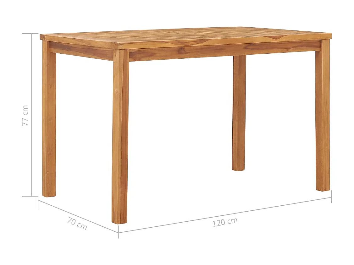 Table à dîner de jardin 120x70x77 cm Bois de teck solide