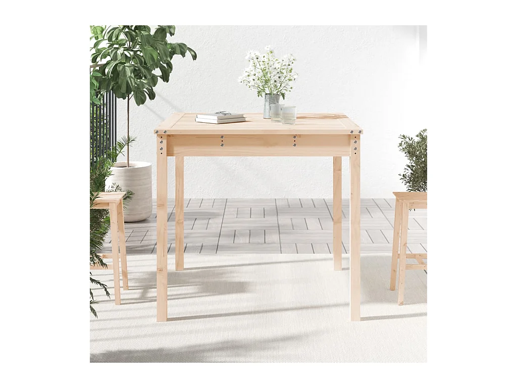 Table de jardin 82,5x82,5x76 cm bois massif de pin