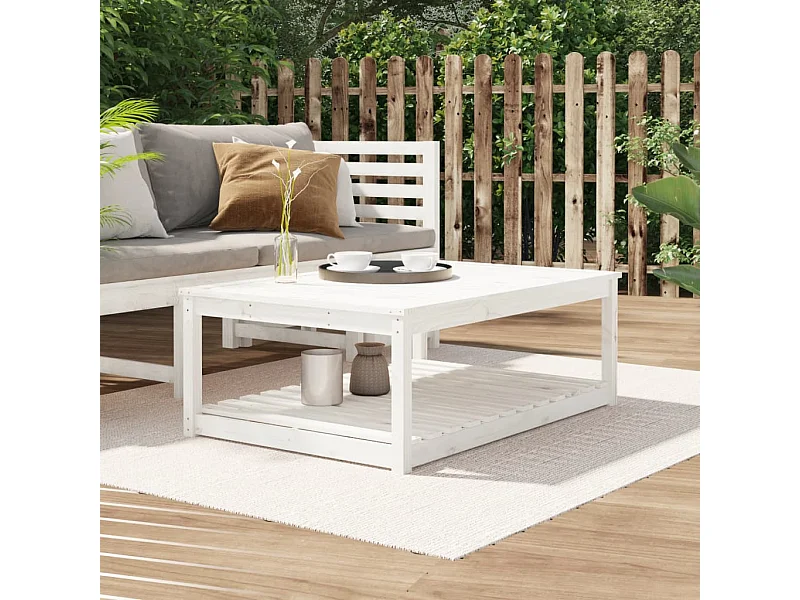 Witte tuintafel 121x82,5x45 cm massief grenenhout