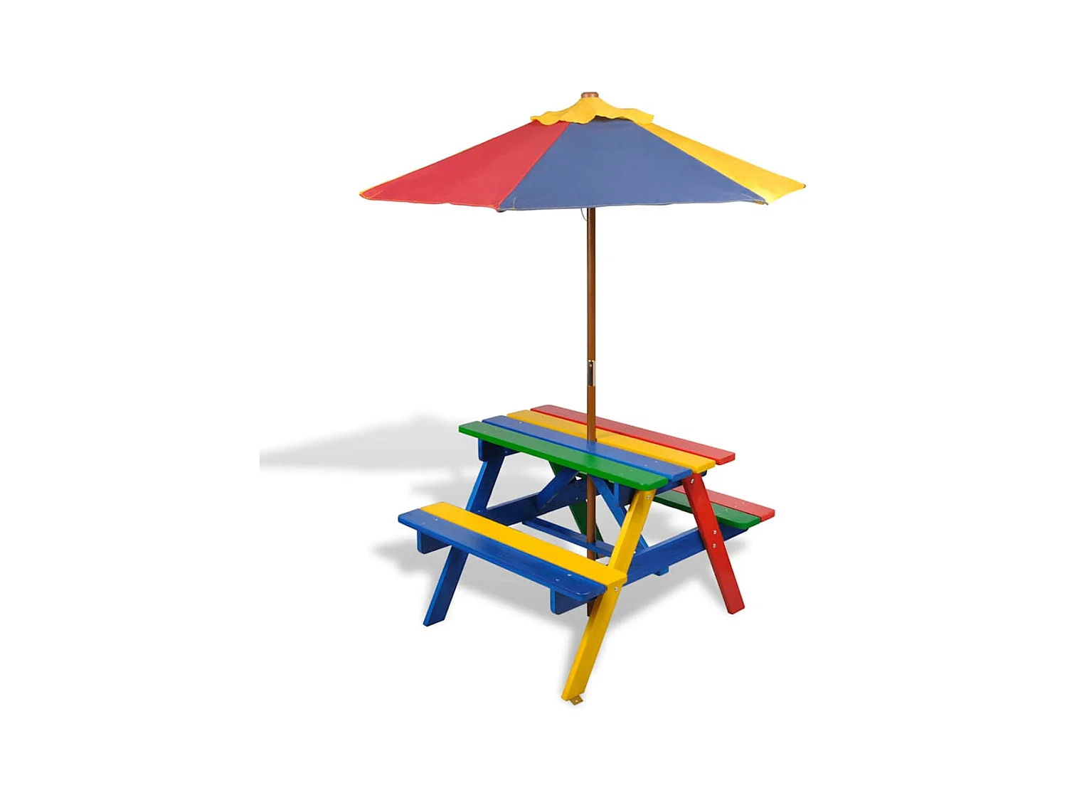 Table et bancs de pique-nique avec parasol pour enfants Bois