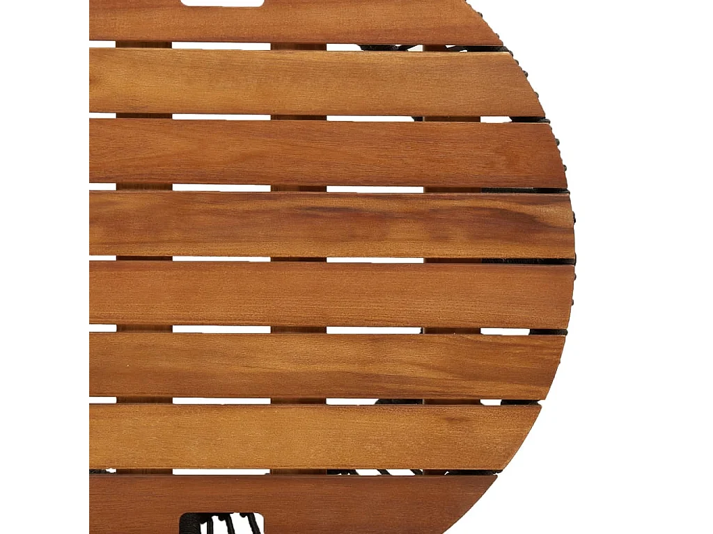 stuks tuintafels met zwart houten blad en polyrotan