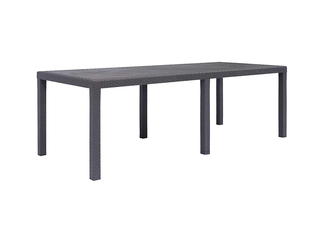 Table de jardin Marron 220x90x72 cm Plastique Aspect de rotin