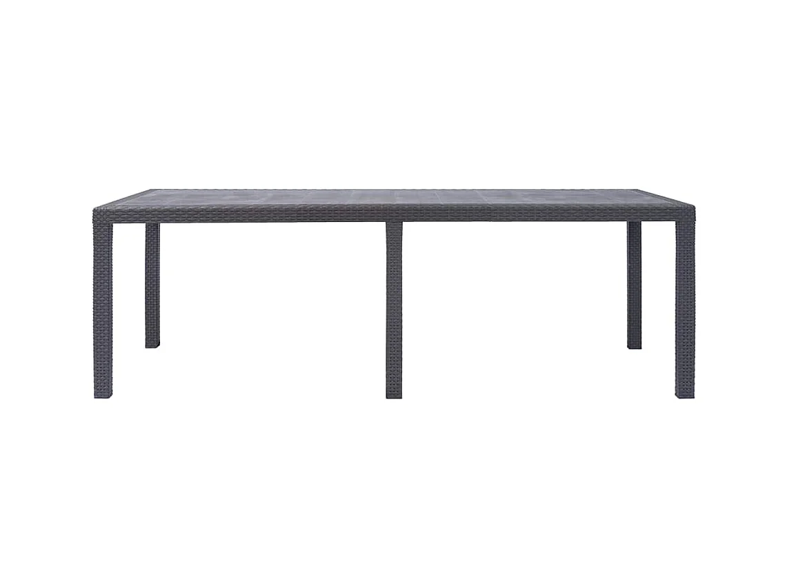 Table de jardin Marron 220x90x72 cm Plastique Aspect de rotin