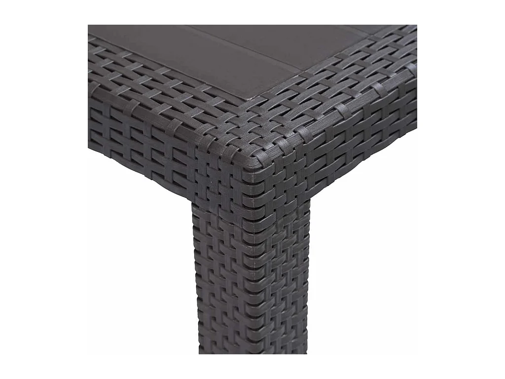 Table de jardin Marron 220x90x72 cm Plastique Aspect de rotin