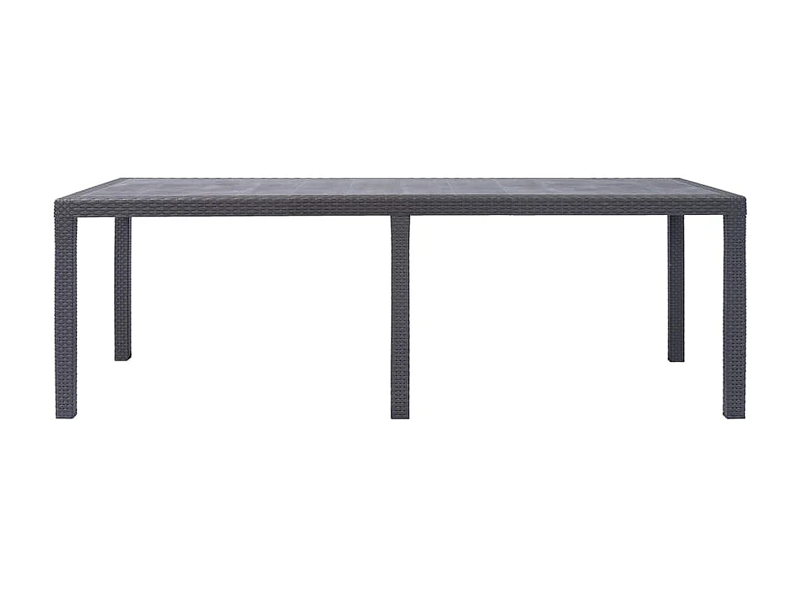 Tavolo da giardino Marrone 220x90x72 cm Plastica Effetto Rattan