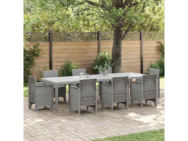 Table de Jardin Gris clair 300 x 100 x 73 cm polyrotin