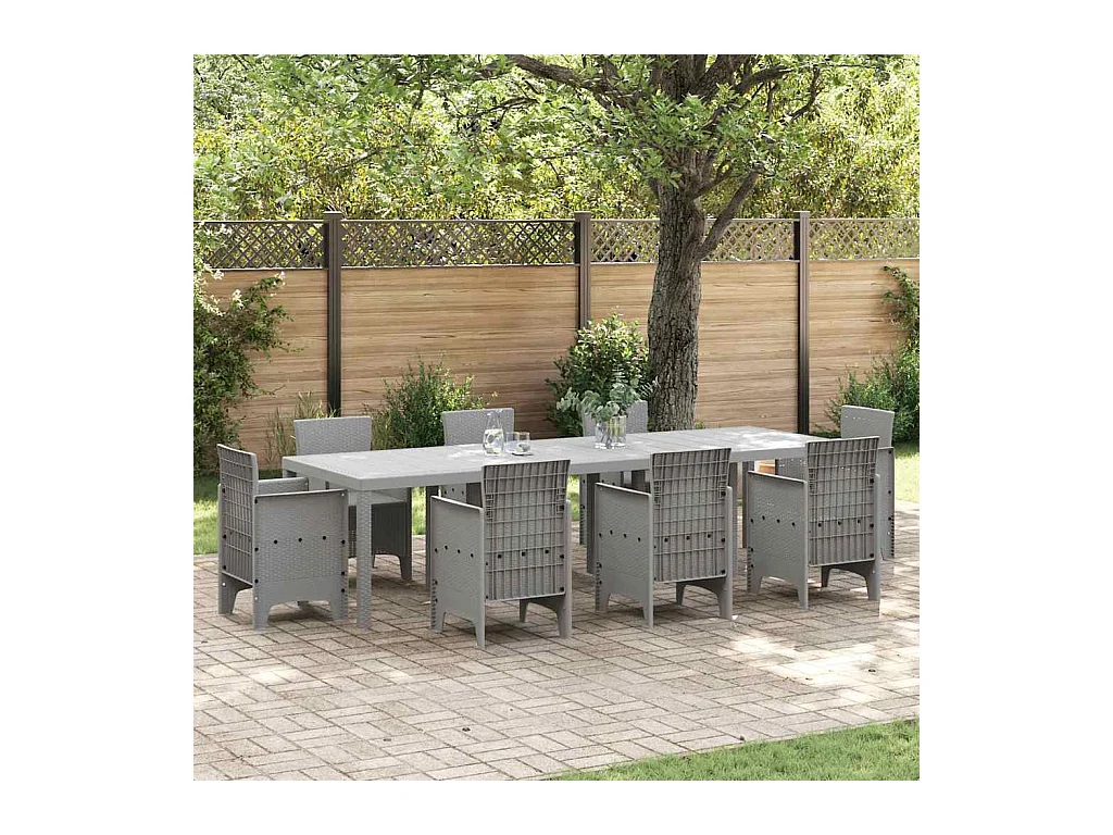Table de Jardin Gris clair 300 x 100 x 73 cm polyrotin