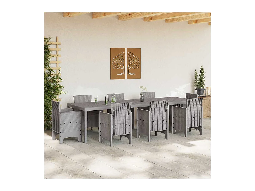 Table de Jardin Gris clair 300 x 100 x 73 cm polyrotin