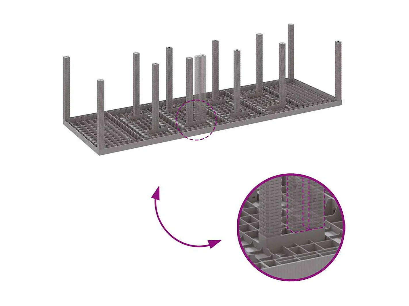 Table de Jardin Gris clair 300 x 100 x 73 cm polyrotin