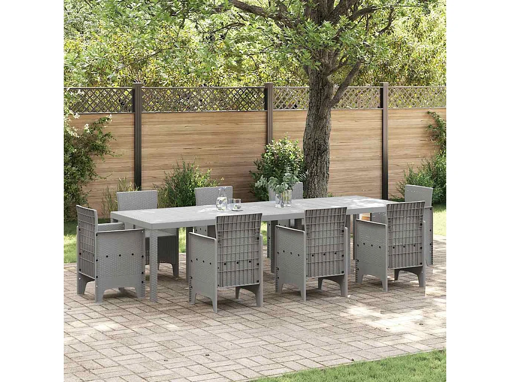 Table de Jardin Gris clair 300 x 100 x 73 cm polyrotin