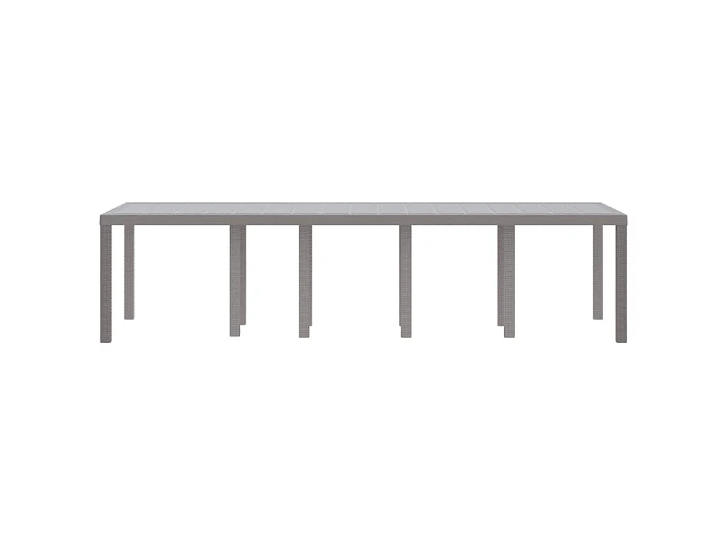 Hellgrauer Gartentisch 300 x 100 x 73 cm Polyrattan