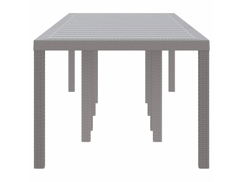 Hellgrauer Gartentisch 300 x 100 x 73 cm Polyrattan