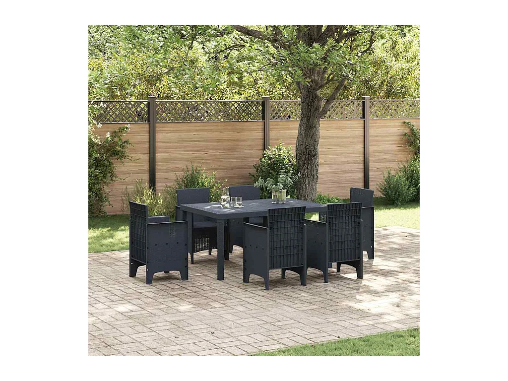 Table de Jardin Anthracite 150 x 100 x 73 cm polyrotin