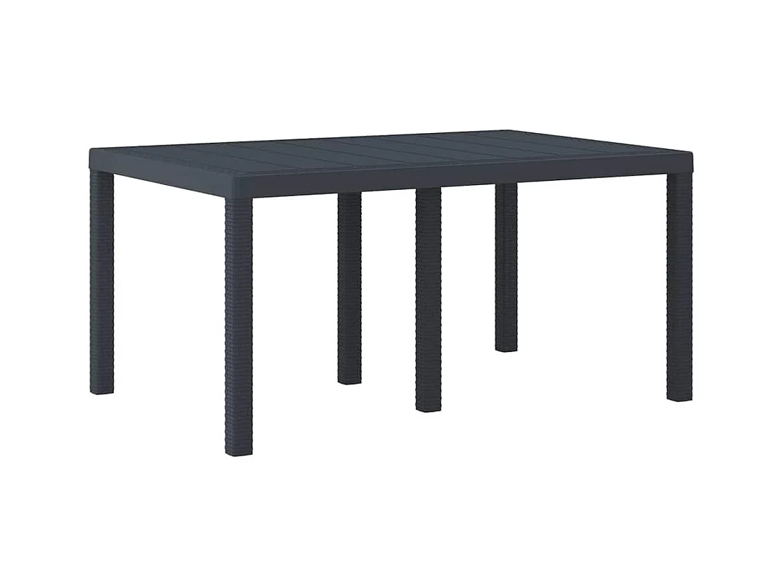 Table de Jardin Anthracite 150 x 100 x 73 cm polyrotin