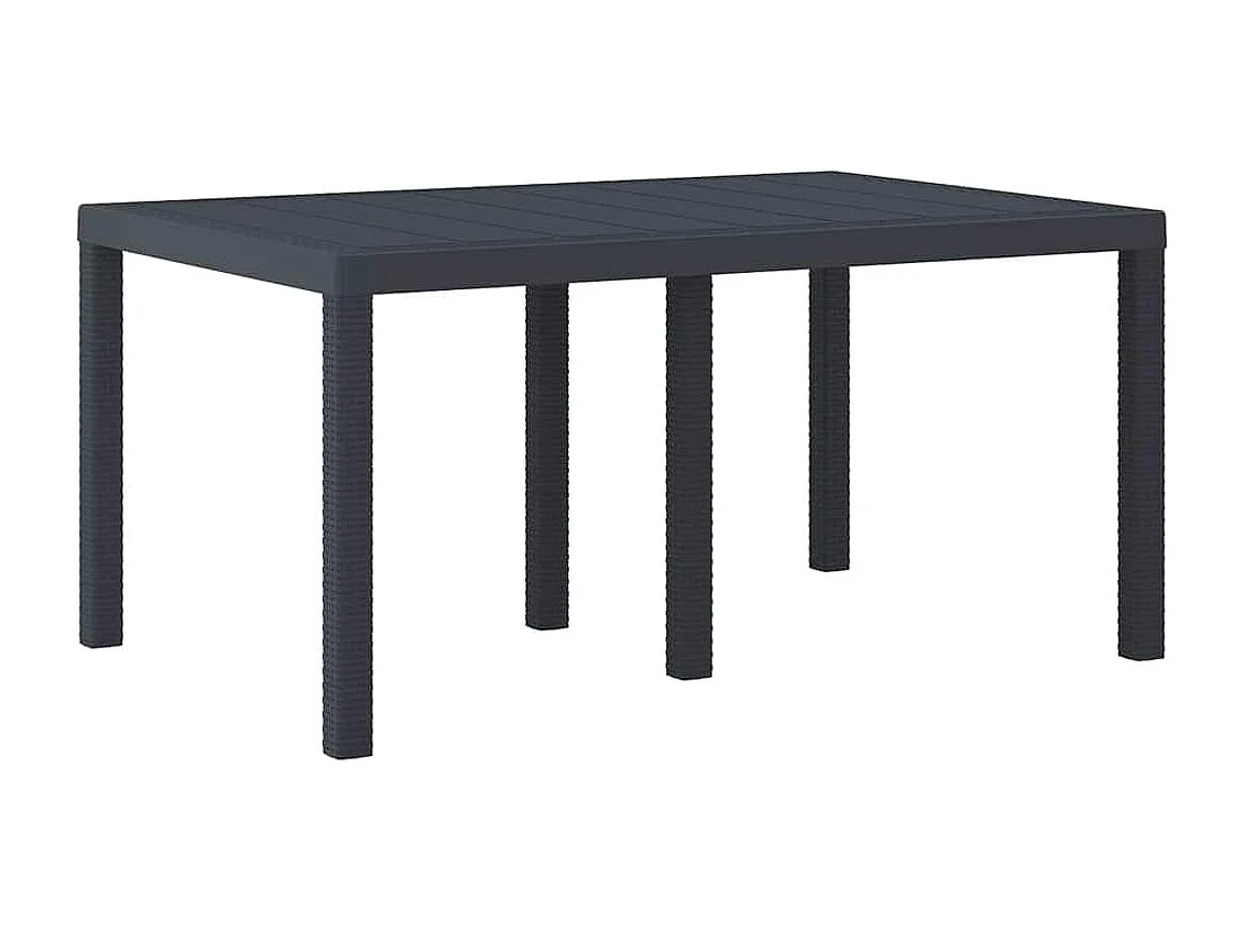Table de Jardin Anthracite 150 x 100 x 73 cm polyrotin
