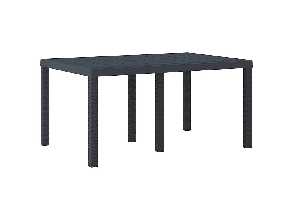 Anthrazit Gartentisch 150 x 100 x 73 cm Polyrattan