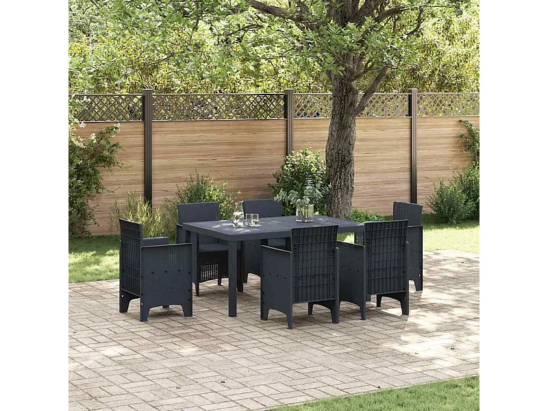 Table de Jardin Anthracite 150 x 100 x 73 cm polyrotin