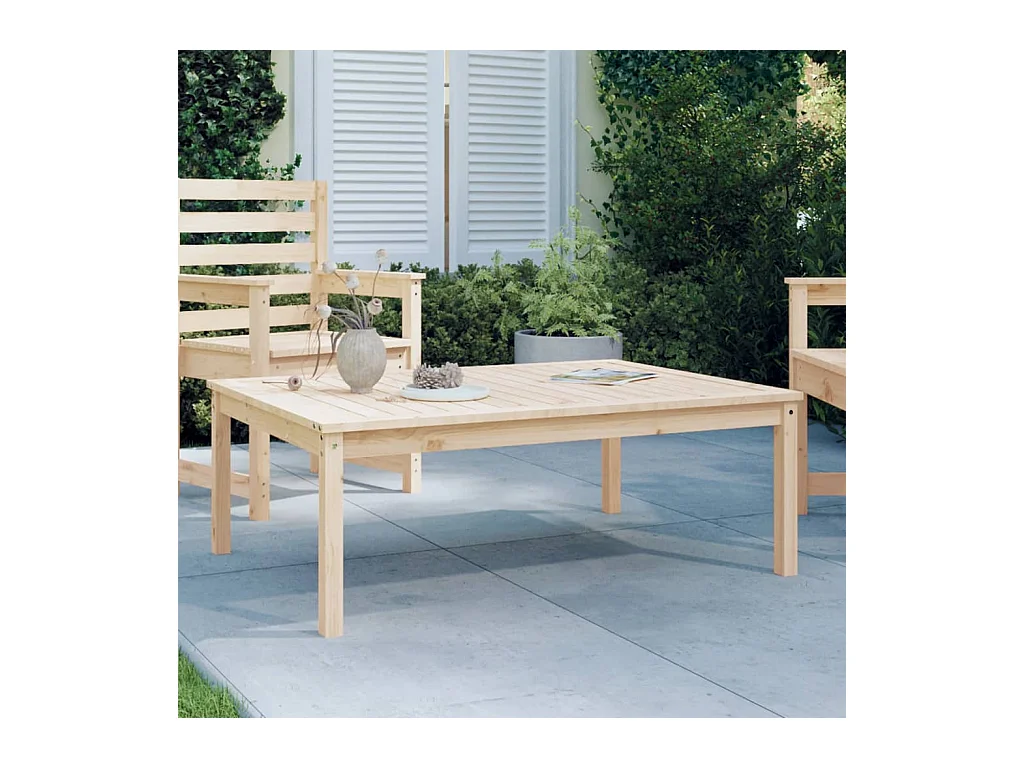 Table de jardin 121x82,5x45 cm bois massif de pin