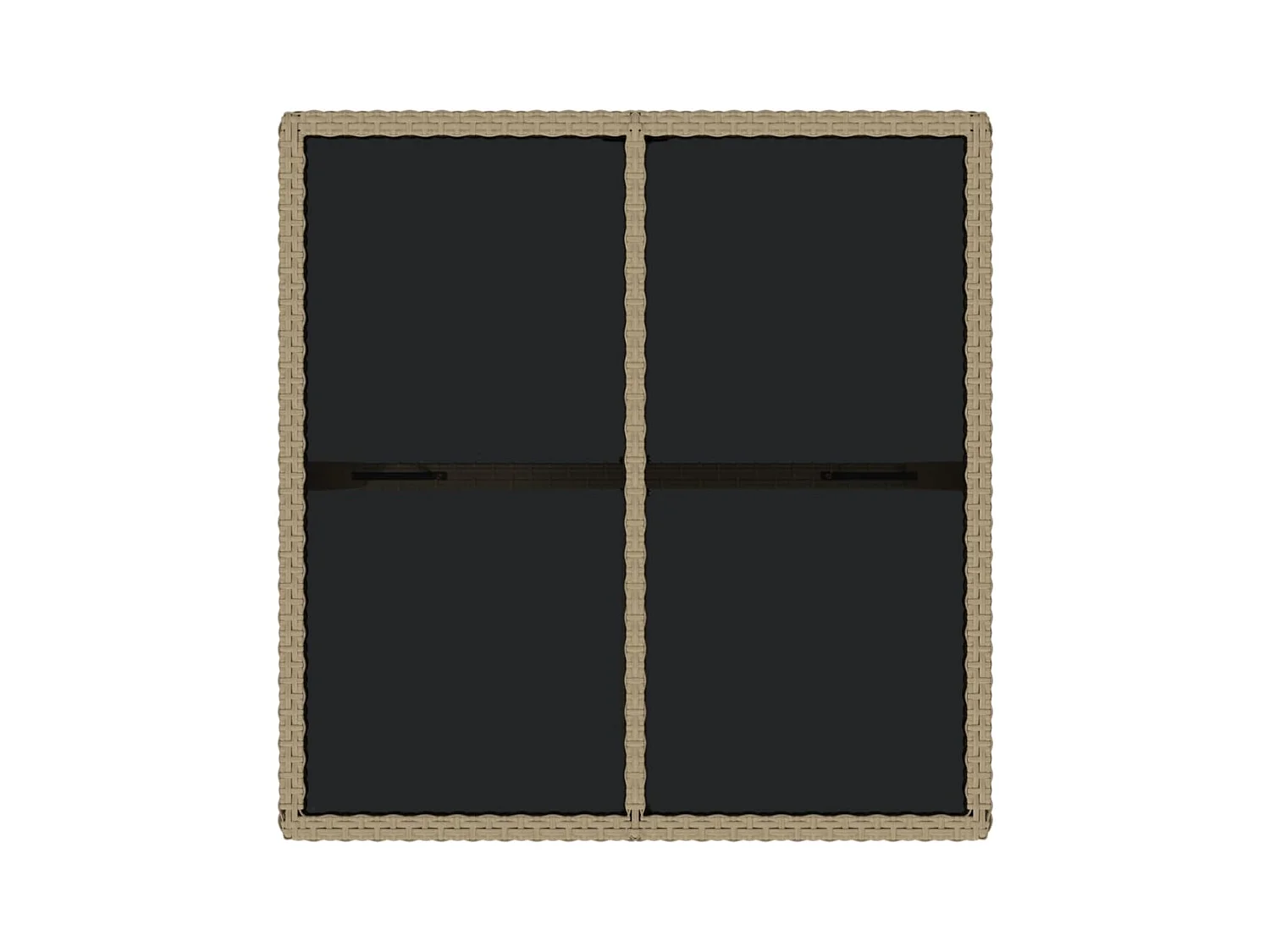 Beige tuintafel 109x107x74 cm Geweven hars en glas