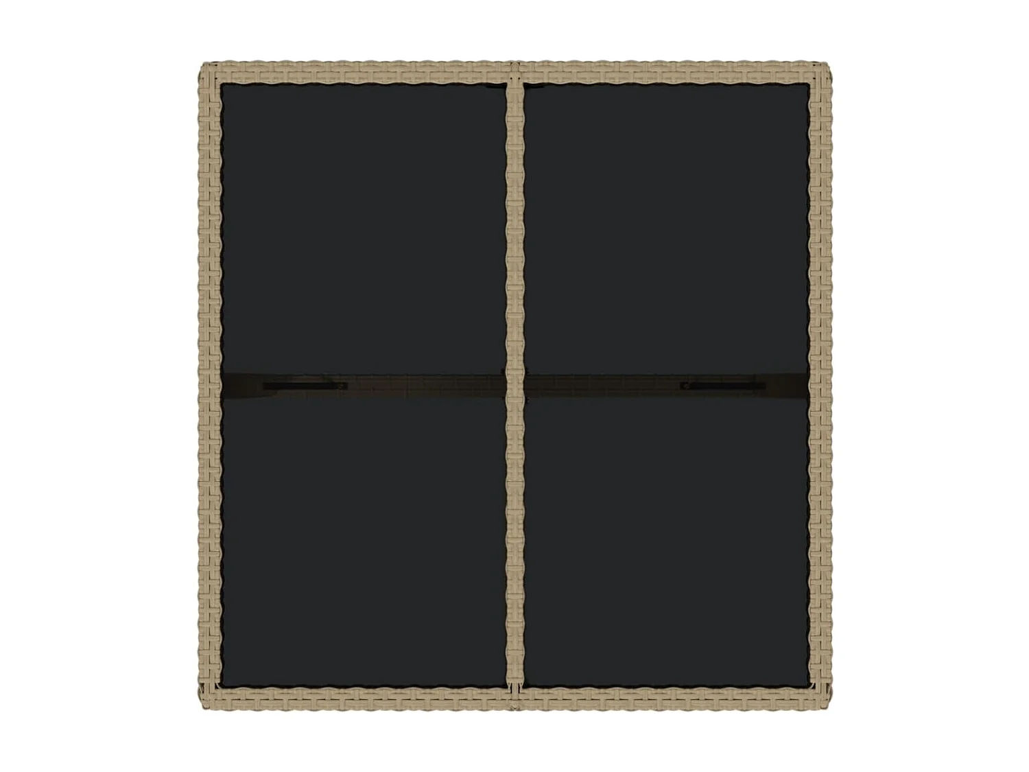 Tavolo da giardino beige 109x107x74 cm Resina intrecciata e vetro