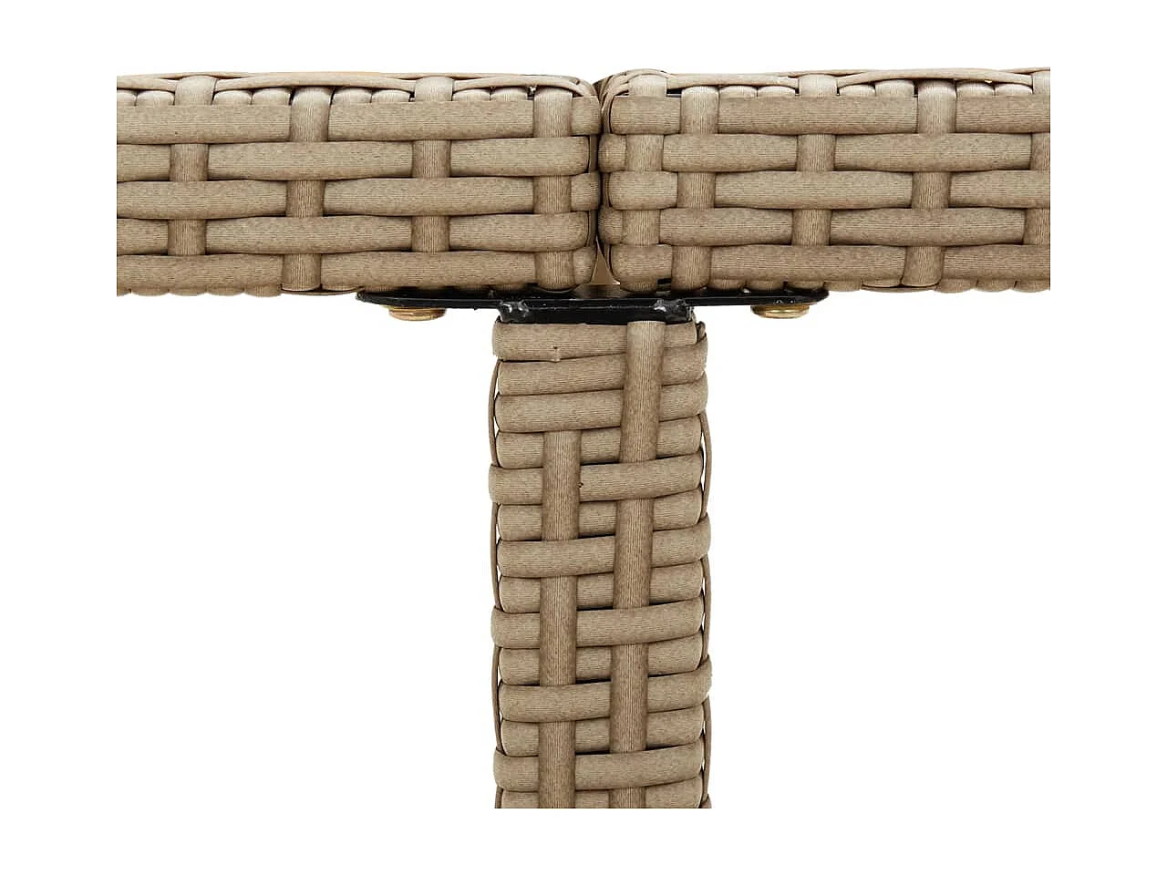 Tavolo da giardino beige 109x107x74 cm Resina intrecciata e vetro