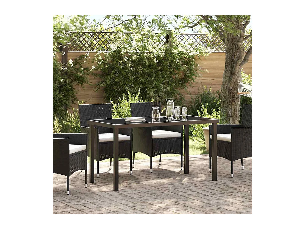 Table de Jardin Noir 140 x 80 x 73 cm Teck massif