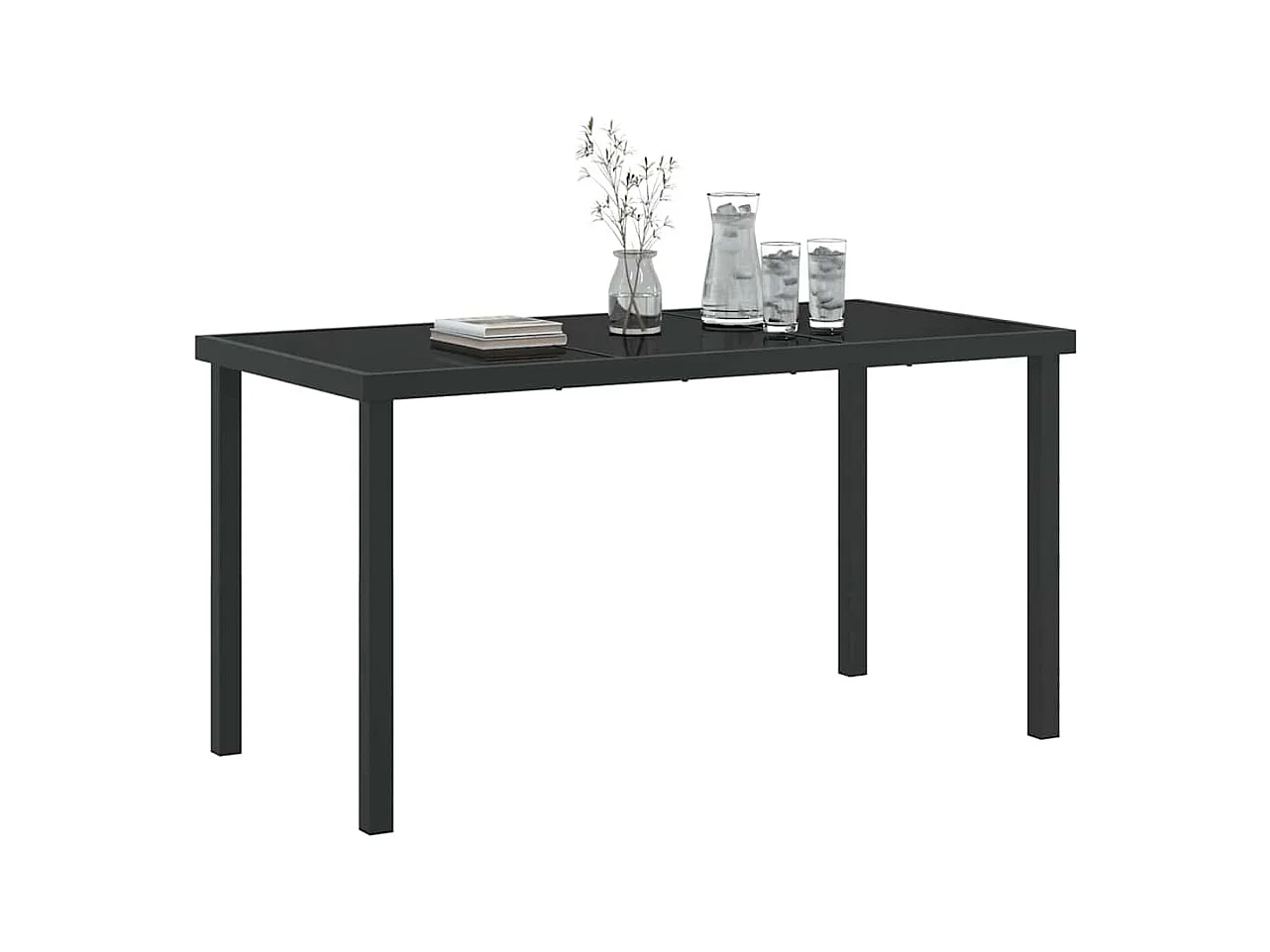 Table de Jardin Noir 140 x 80 x 73 cm Teck massif