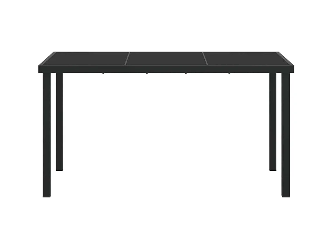 Table de Jardin Noir 140 x 80 x 73 cm Teck massif